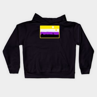 Non Binary Sunset Flag Kids Hoodie